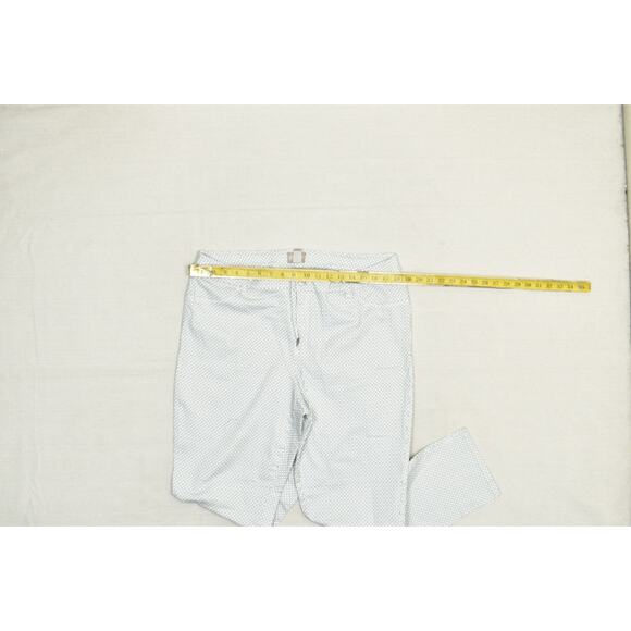 Chicos Pants Womens 3 White Blue Printed Capri Stretch Cropped Cotton Spandex - Picture 6 of 8